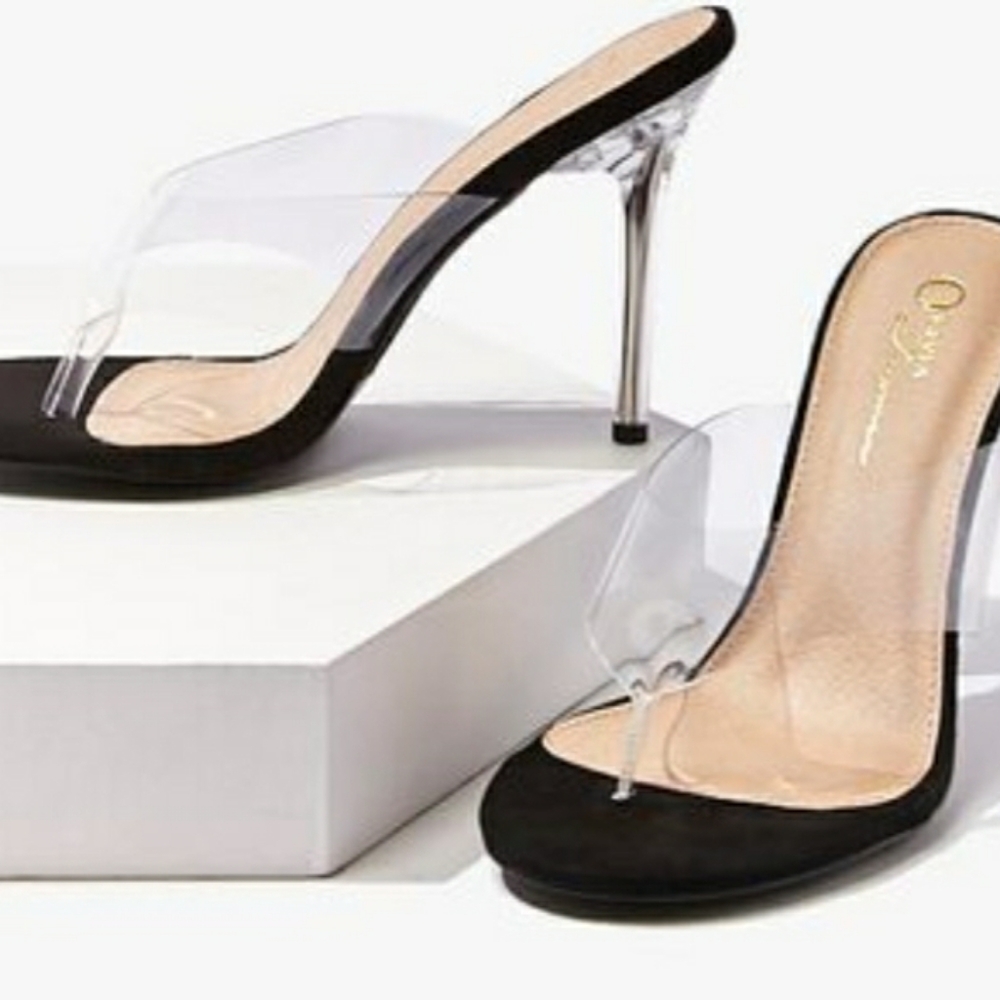 Transparent Toe-Thong Heels
